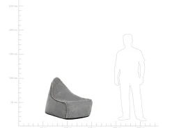 Pufe Poltrona Cinzento Linen Drop