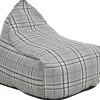 Pufe Poltrona Padrao Xadrez E Cinzento Linen Drop