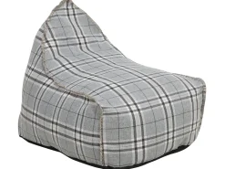 Pufe Poltrona Padrao Xadrez E Cinzento Linen Drop