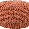 Pufe Redondo Em Tricot Cobre 50 X 35 Cm Conrad