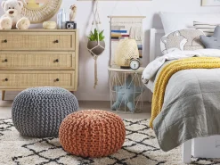 Pufe Redondo Em Tricot Cobre 40 X 25 Cm Conrad