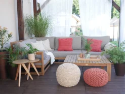 Pufe Redondo Em Tricot Cobre 40 X 25 Cm Conrad