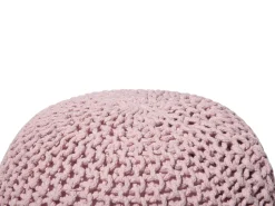 Pufe Redondo Em Tricot Rosa 50 X 35 Cm Conrad