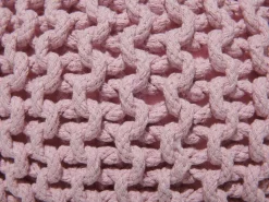 Pufe Redondo Em Tricot Rosa 40 X 25 Cm Conrad