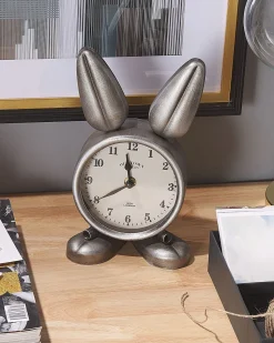 Relogio De Mesa Prateado 24 Cm Thusis