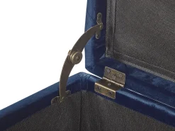 Repousa-Pes Em Veludo Azul Escuro Com Arrumação Loretto