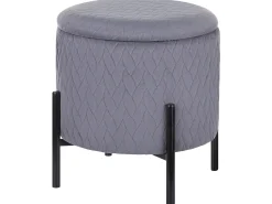 Repousa-Pes Em Veludo Cinzento Com Espaco De Arrumação Wenona