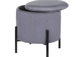 Repousa-Pes Em Veludo Cinzento Com Espaco De Arrumação Wenona