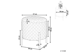 Repousa-Pes Em Veludo Cinzento Com Espaco De Arrumação Wenona