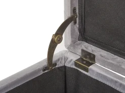 Repousa-Pes Em Veludo Cinzento Claro Com Arrumação Loretto