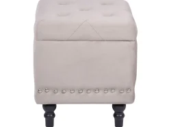 Repousa-Pes Em Veludo Rosa Salmao Com Arrumação Loretto