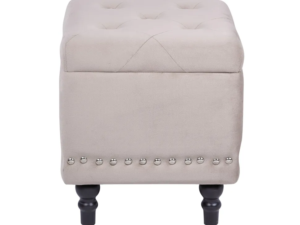 Repousa-Pes Em Veludo Rosa Salmao Com Arrumação Loretto