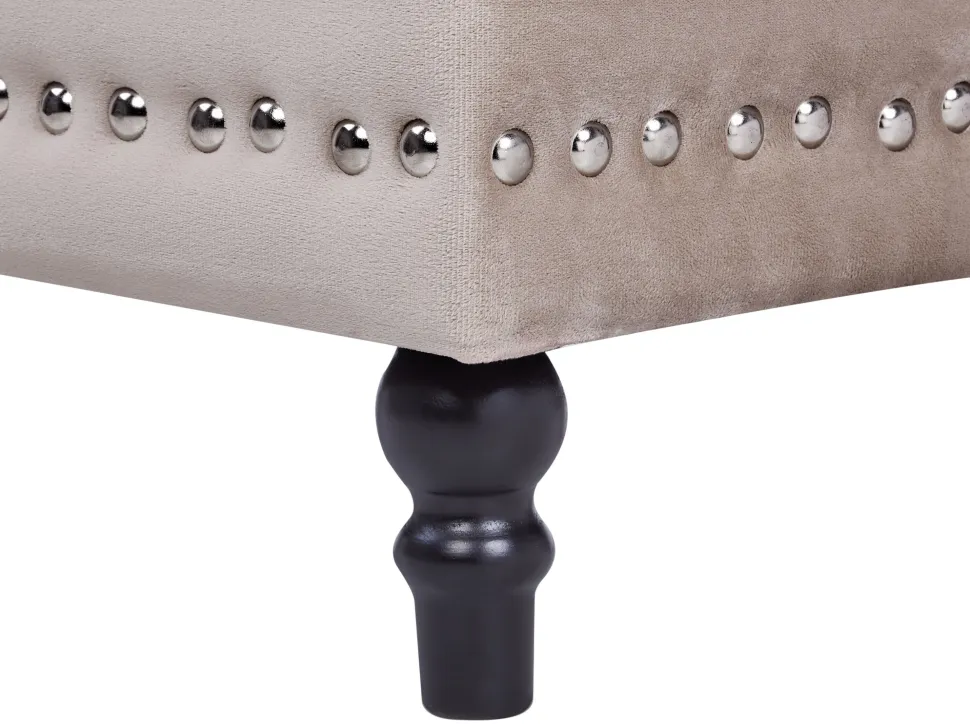 Repousa-Pes Em Veludo Rosa Salmao Com Arrumação Loretto