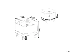 Repousa-Pes Em Veludo Rosa Salmao Com Arrumação Loretto
