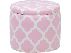 Repousa-Pes Rosa E Branco Com Arrumação Tunica