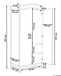 Roupeiro Com 2 Portas Branco 187 Cm Cammin