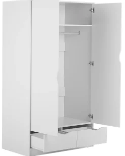 Roupeiro Com 2 Portas E 2 Gavetas Branco 180 Cm Bremen