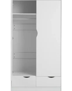 Roupeiro Com 2 Portas E 2 Gavetas Branco 180 Cm Bremen