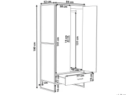 Roupeiro Com 2 Portas E Gaveta Castanho Claro 180 Cm Schwedt