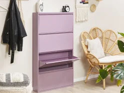 Sapateira Com 4 Gavetas Em Metal Violeta Torrens