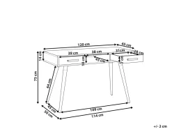 Secretaria / Toucador Branca E Cinzenta Com 2 Gavetas 120 X 45 Cm Frisco