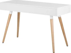 Secretaria / Toucador Branca E Cinzenta Com 2 Gavetas 120 X 45 Cm Frisco