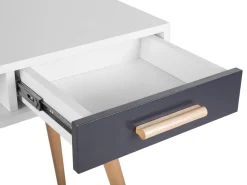 Secretaria / Toucador Branca E Cinzenta Com 2 Gavetas 120 X 45 Cm Frisco