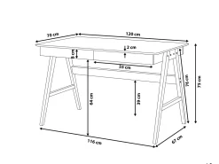 Secretaria Branca Com 2 Gavetas 120 X 70 Cm Sheslay