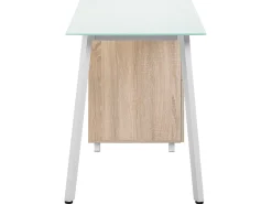 Secretaria Branca E Castanha Clara Com 3 Gavetas 130 X 60 Cm Montevideo