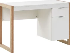 Secretaria Branca E Castanha Clara Com 1 Gaveta E 1 Porta 110 X 50 Cm Johnson