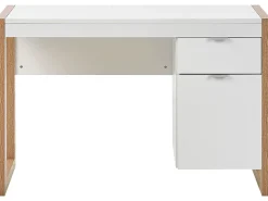 Secretaria Branca E Castanha Clara Com 1 Gaveta E 1 Porta 110 X 50 Cm Johnson