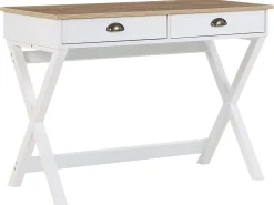Secretaria Branca E Castanha Clara Com 2 Gavetas 103 X 50 Cm Ekart