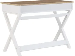 Secretaria Branca E Castanha Clara Com 2 Gavetas 103 X 50 Cm Ekart