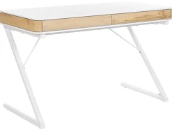 Secretaria Branca E Castanha Clara Com 2 Gavetas 120 X 60 Cm Fontana