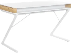 Secretaria Branca E Castanha Clara Com 2 Gavetas 120 X 60 Cm Fontana