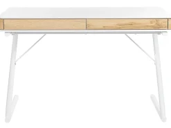 Secretaria Branca E Castanha Clara Com 2 Gavetas 120 X 60 Cm Fontana