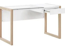 Secretaria Branca E Castanha Clara Com 1 Gaveta 120 X 60 Cm Jenks