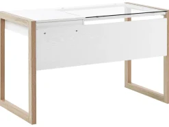 Secretaria Branca E Castanha Clara Com 1 Gaveta 120 X 60 Cm Jenks