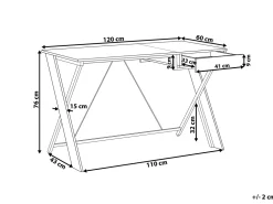 Secretaria Castanha Clara E Branca Com 1 Gaveta 120 X 60 Cm Hamden