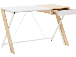 Secretaria Castanha Clara E Branca Com 1 Gaveta 120 X 60 Cm Hamden