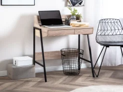 Secretaria Castanha Clara Com 2 Gavetas 73 X 48 Cm Broxton