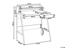 Secretaria Castanha Clara Com 2 Gavetas 73 X 48 Cm Broxton