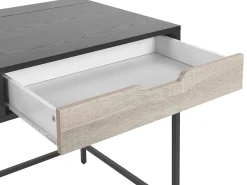 Secretaria Castanha Clara E Preta Com 2 Gavetas 120 X 60 Cm Jena