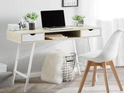 Secretaria Castanha Clara Com 2 Gavetas 120 X 48 Cm Clarita