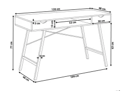 Secretaria Castanha Clara Com 2 Gavetas 120 X 48 Cm Clarita
