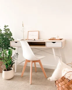 Secretaria Castanha Clara Com 2 Gavetas 120 X 48 Cm Clarita