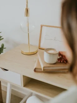 Secretaria Castanha Clara Com 2 Gavetas 120 X 48 Cm Clarita