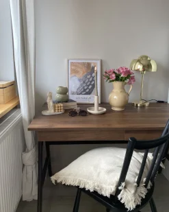 Secretaria Castanha Escura Com 2 Gavetas 120 X 70 Cm Sheslay