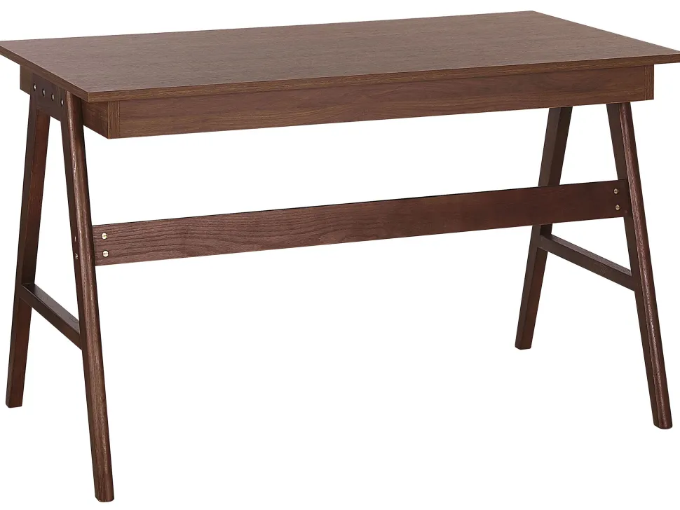 Secretaria Castanha Escura Com 2 Gavetas 120 X 70 Cm Sheslay