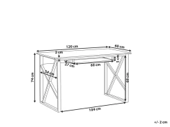 Secretaria Castanha Escura 120 X 60 Cm Darby